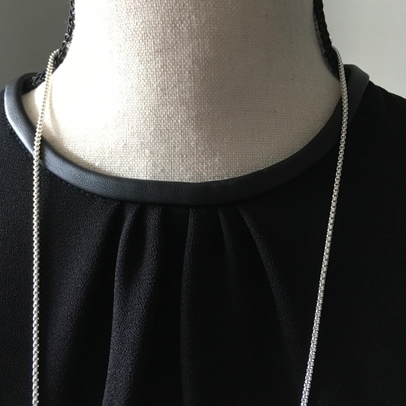 ZARA Long Sleeve Top with Leather Detail - Size XS - Picture 4 of 7